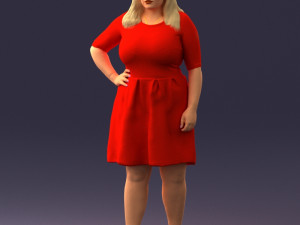 woman in red 1016-3 Model 3D