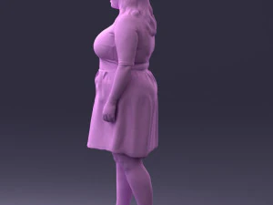 000299 Confident Woman in a Red Dress 1016 3D Model