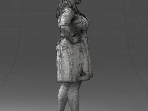 000299 Confident Woman in a Red Dress 1016 3D Model