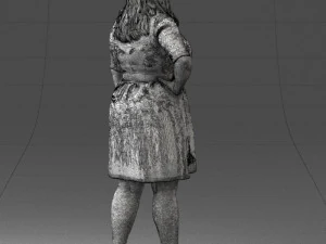 000299 Confident Woman in a Red Dress 1016 3D Model