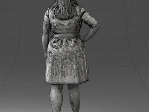 000299 Confident Woman in a Red Dress 1016 3D Model