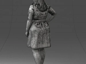 000299 Confident Woman in a Red Dress 1016 3D Model