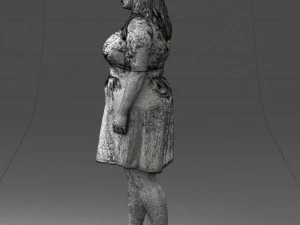 000299 Confident Woman in a Red Dress 1016 3D Model