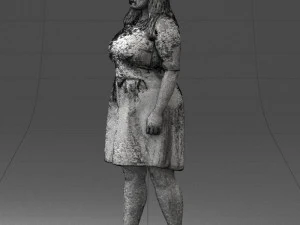 000299 Confident Woman in a Red Dress 1016 3D Model