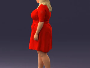 000299 Confident Woman in a Red Dress 1016 3dp 3D Print Model