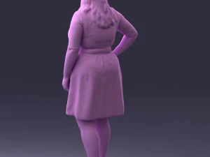 000299 Confident Woman in a Red Dress 1016 3dp 3D Print Model