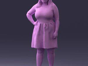 000299 Confident Woman in a Red Dress 1016 3dp 3D Print Model