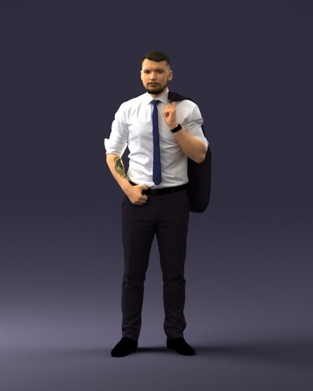 man with jacket posed 1016-4 3D Модель .c4d .max .obj .3ds .fbx .stl .blend 