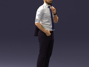 man with jacket posed 1016-4 3D Модель