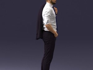 man with jacket posed 1016-4 3D Модель
