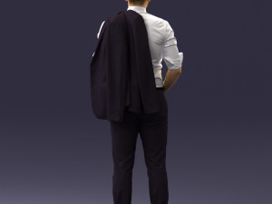 man with jacket posed 1016-4 3D Модель