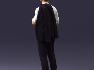 man with jacket posed 1016-4 3D Модель