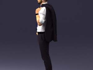 man with jacket posed 1016-4 3D Модель