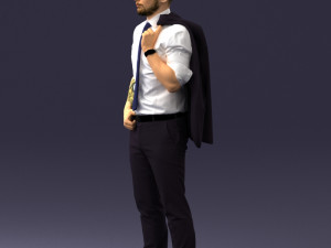 man with jacket posed 1016-4 3D Модель