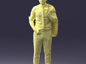 man with jacket posed 1016-4 3D Модель