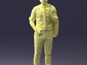 man with jacket posed 1016-4 3D Модель