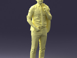 man with jacket posed 1016-4 3D Модель