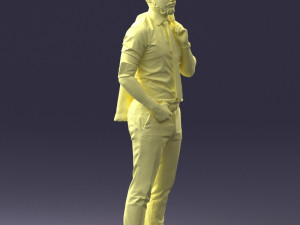 man with jacket posed 1016-4 3D Модель