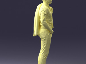 man with jacket posed 1016-4 3D Модель