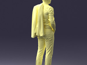 man with jacket posed 1016-4 3D Модель