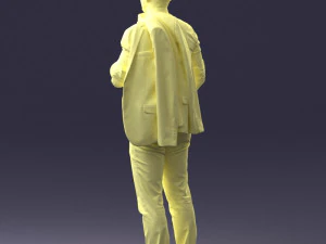 000300 Zakenman met jas over schouder 1016 3D Model