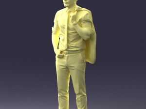 man with jacket posed 1016-4 3D Модель