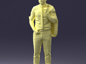 man with jacket posed 1016-4 3D Модель