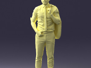 man with jacket posed 1016-4 3D Модель