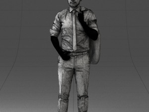 man with jacket posed 1016-4 3D Модель