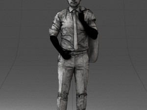 man with jacket posed 1016-4 3D Модель