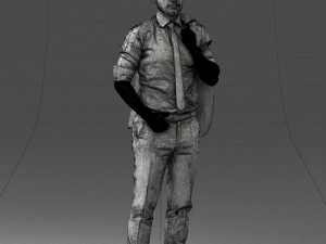 man with jacket posed 1016-4 3D Модель