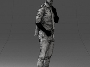 man with jacket posed 1016-4 3D Модель