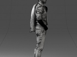 man with jacket posed 1016-4 3D Модель