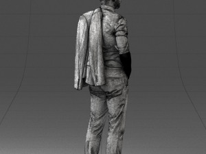 man with jacket posed 1016-4 3D Модель