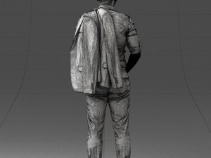 man with jacket posed 1016-4 3D Модель