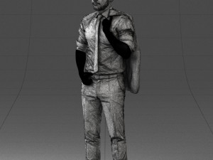 man with jacket posed 1016-4 3D Модель