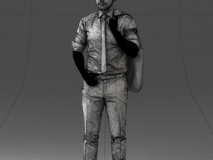 man with jacket posed 1016-4 3D Модель