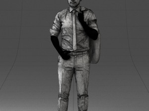 man with jacket posed 1016-4 3D Модель