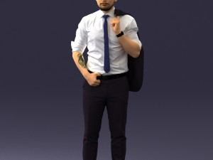 man with jacket posed 1016-4 3d print ready Modelo de Impressão 3D