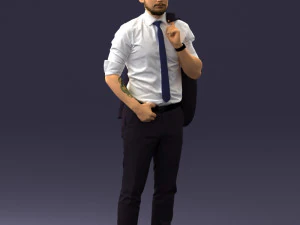 000300 Businessman with Jacket Over Shoulder 1016 3dp 3D Print Model