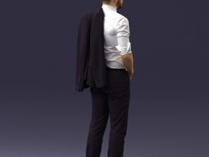 man with jacket posed 1016-4 3d print ready 3D 打印模型