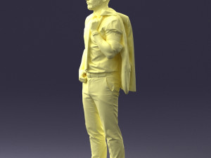 man with jacket posed 1016-4 3d print ready 3D 打印模型