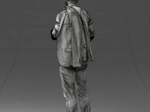 000300 Businessman with Jacket Over Shoulder 1016 3dp 3D Print Model