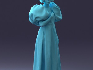 000077 Elegant Lady in Vintage Dress 0906 3D Model