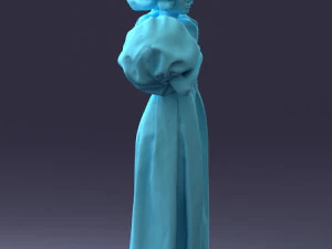 000077 Elegant Lady in Vintage Dress 0906 3D Model