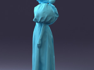 000077 Elegant Lady in Vintage Dress 0906 3D Model