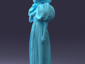 000077 Elegant Lady in Vintage Dress 0906 3D Model
