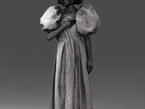 000077 Elegant Lady in Vintage Dress 0906 3D Model