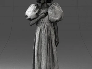 000077 Elegant Lady in Vintage Dress 0906 3D Model
