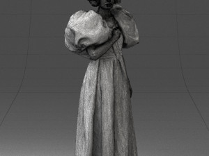 000077 Elegant Lady in Vintage Dress 0906 3D Model